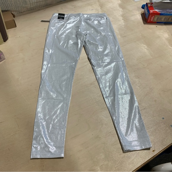 Victoria's Secret Silver White Shimmer Metallic Leggings 6104 - JUST LEGGINGS - Picture 8 of 11